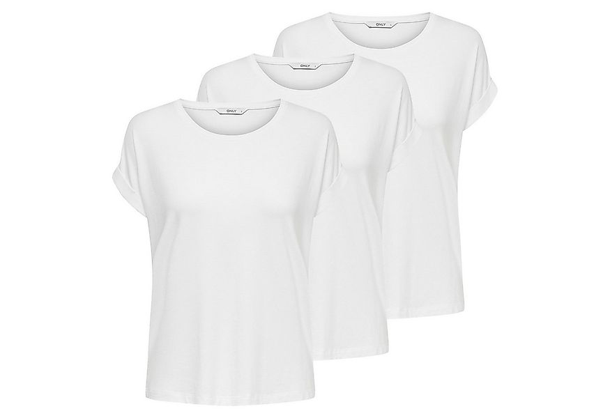 ONLY T-Shirt Damen T-Shirt 3er Pack Viskose (Packung, 3er Pack) günstig online kaufen
