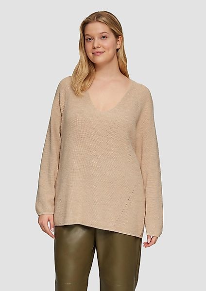 s.Oliver Longpullover Strickpullover Strickpullover mit V-Ausschnitt günstig online kaufen
