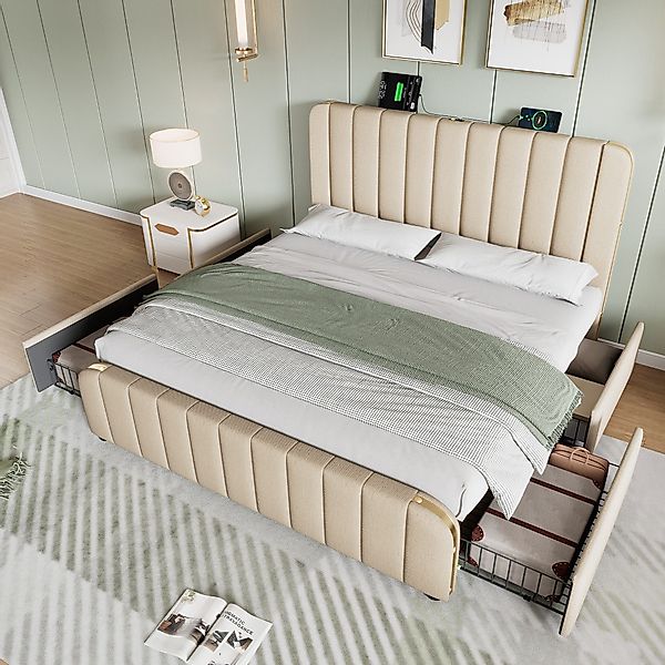 HAUSS SPOLE Polsterbett 160X200 mit 4 günstig online kaufen