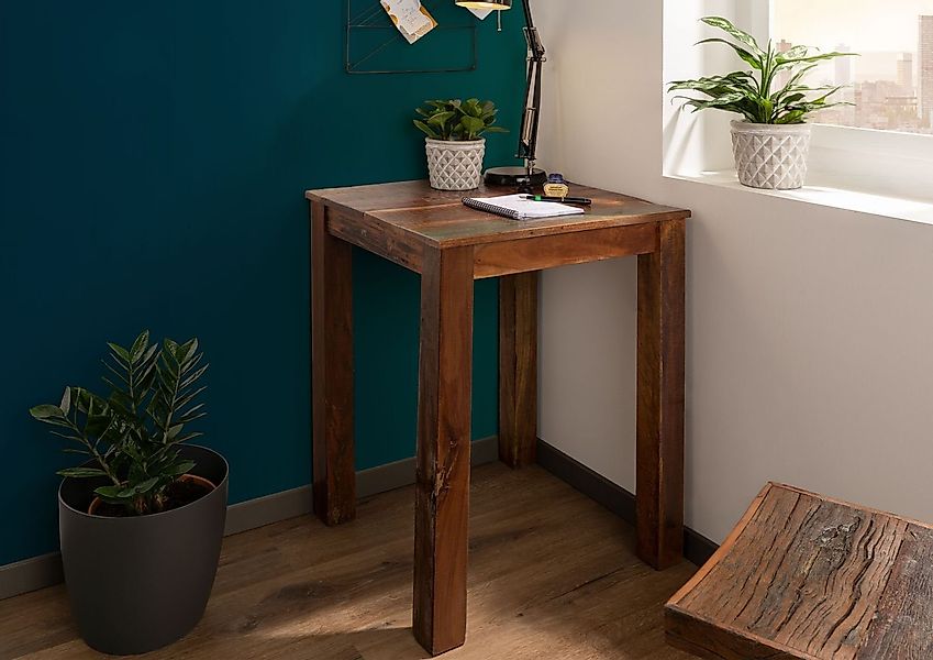 Massivmoebel24 Esstisch Esstisch Altholz 60x60x76 mehrfarbig günstig online kaufen