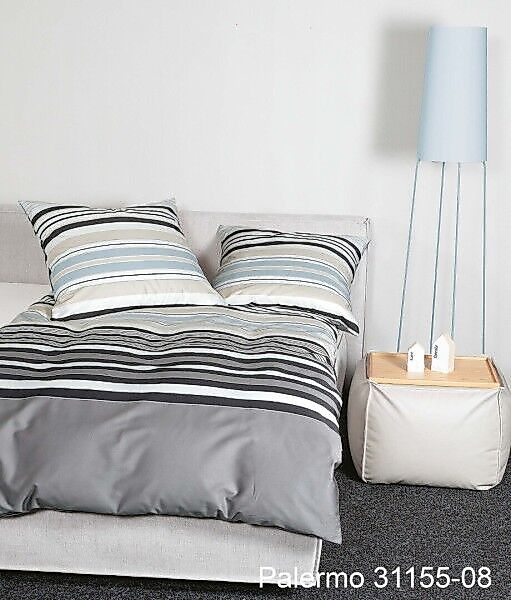 Janine Janine Mako-Satin Bettwäsche Palermo 31155 graphit sand eisblau Größ günstig online kaufen