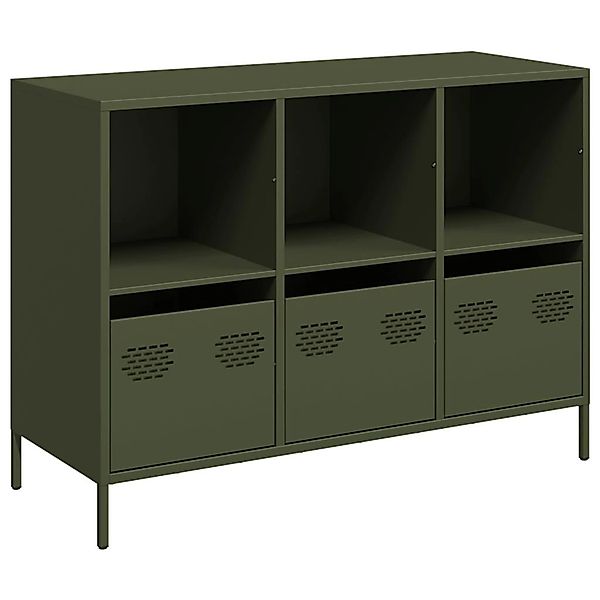 vidaXL Sideboard Olivgrün 101,5x39x73,5 cm Kaltgewalzter Stahl 851368 günstig online kaufen