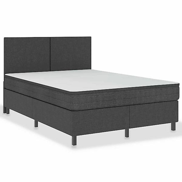 vidaXL Boxspringbett Boxspringbett Dunkelgrau Stoff 160x200 cm Doppelbett B günstig online kaufen