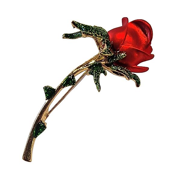 Dark-Desires Brosche Vintage Brosche rote Rose, günstig online kaufen