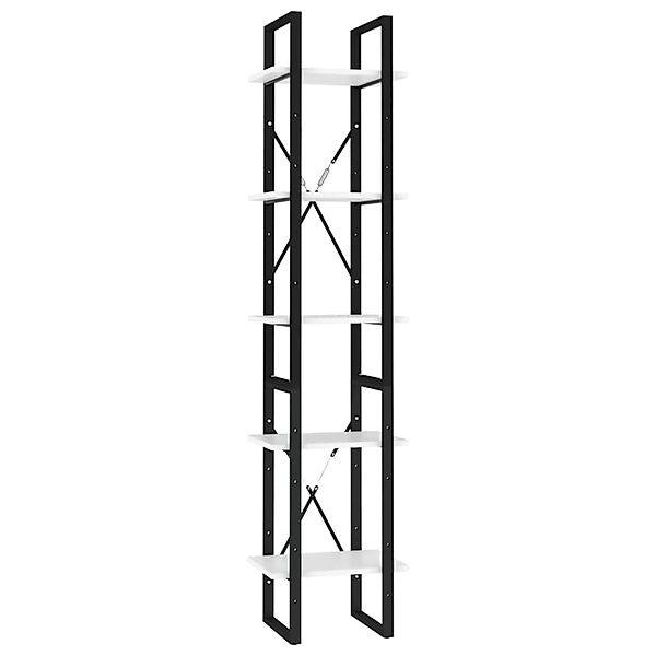 VidaXL Bücherregal 5 Fächer Weiß 40x30x175 cm Holzwerkstoff günstig online kaufen