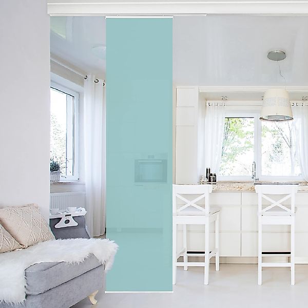 Bilderdepot24 Schiebegardine modern Flächenvorhang blickdicht Pastelltürkis günstig online kaufen