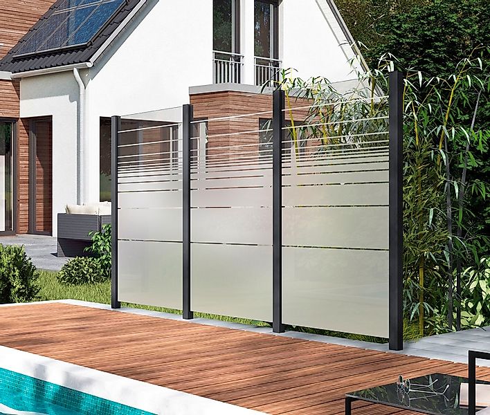 STAKET PRO Zaun, Glaszaun, Gesamtlänge: 3,284 m, 4 Pfosten günstig online kaufen