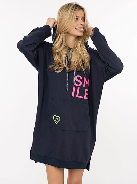 Zwillingsherz Sweatkleid ""Alissa"" Kapuze, Kängurutasche, Neon-Details, Pr günstig online kaufen