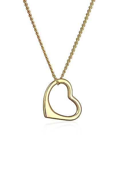 Elli Premium Kette mit Anhänger Herz Liebe Klassisch Hochwertig 585 Gelbgol günstig online kaufen