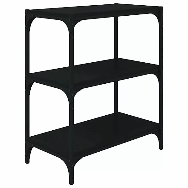 VidaXL Bücherregal Schwarz 60x33x70,5 cm Holzwerkstoff und Stahl günstig online kaufen