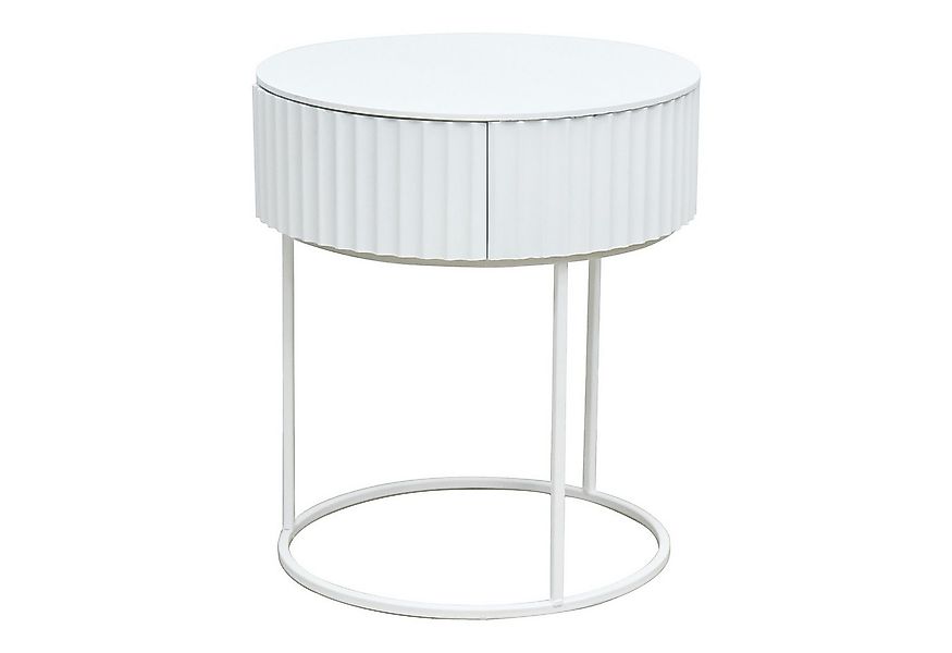 en.casa Beistelltisch, »Rill« mit Schublade rund Metallgestell 46 x Ø40 cm günstig online kaufen