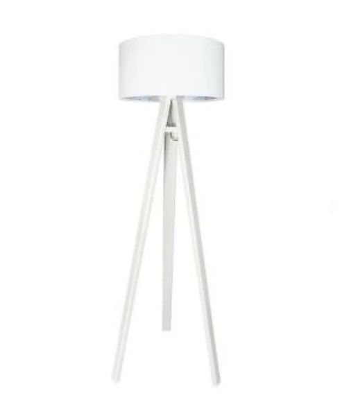 Stehlampe Holzbeine Weiß Blau Wohnzimmer 145cm günstig online kaufen