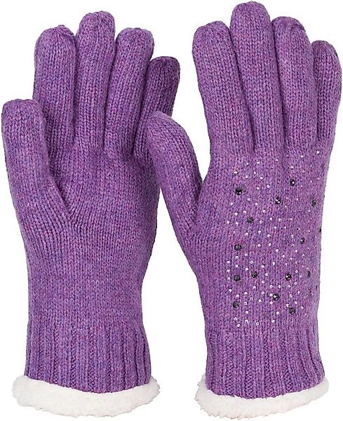 styleBREAKER Strickhandschuhe Strickhandschuhe mit Strass und Fleece (1-St) günstig online kaufen