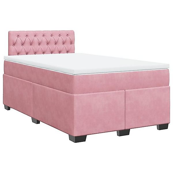 vidaXL Bett Boxspringbett mit Matratze Rosa günstig online kaufen