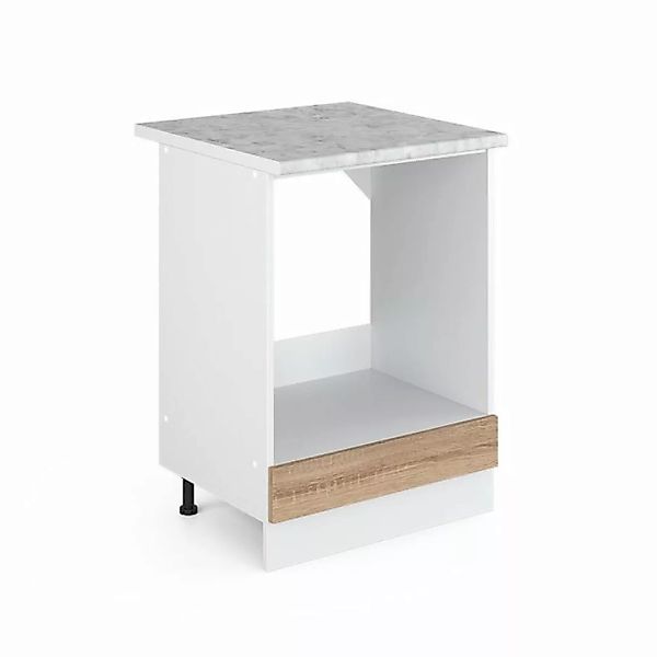 Vicco Herdumbauschrank Küchenunterschrank Arbeitsplatte R-Line 60 cm Weiß S günstig online kaufen