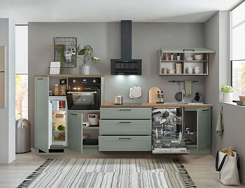BASIC by Balculina Küchenzeile »Marsi«, Breite 320 cm, höhenverstellbare Fü günstig online kaufen