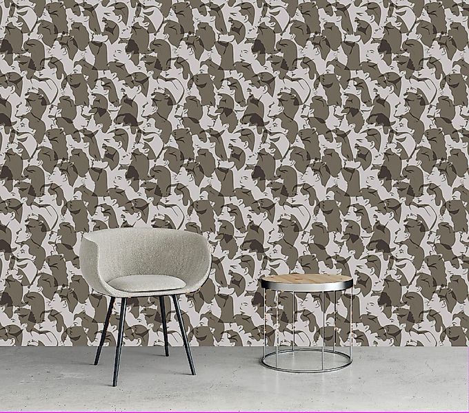 queence Vinyltapete »Benjamin«, bedruckt-Barock-Antikoptik-Kunst, 90x250cm, günstig online kaufen