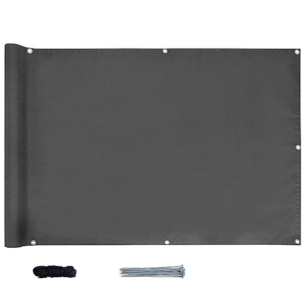 CCLIFE Balkon Sichtschutz Wetterfest Blickdicht 90x600cm Grau günstig online kaufen