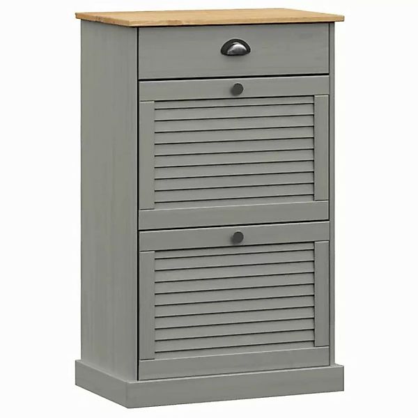 vidaXL Schuhschrank Schuhschrank VIGO 60x35x96 cm Grau Massivholz Kiefer günstig online kaufen