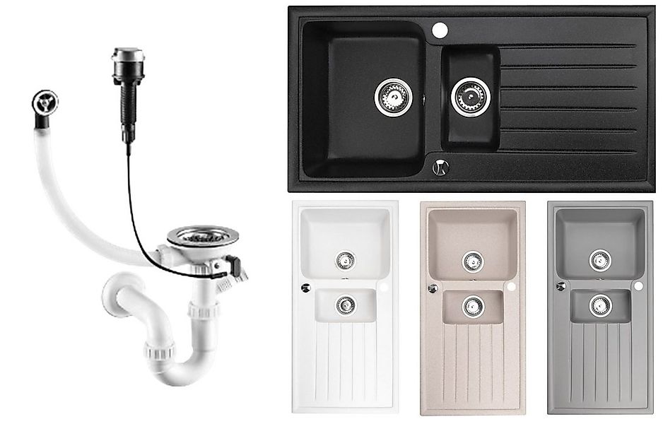 Faizee Möbel Granitspüle Granitspüle Spülbecken Küchenspüle Einbauspüle 100 günstig online kaufen