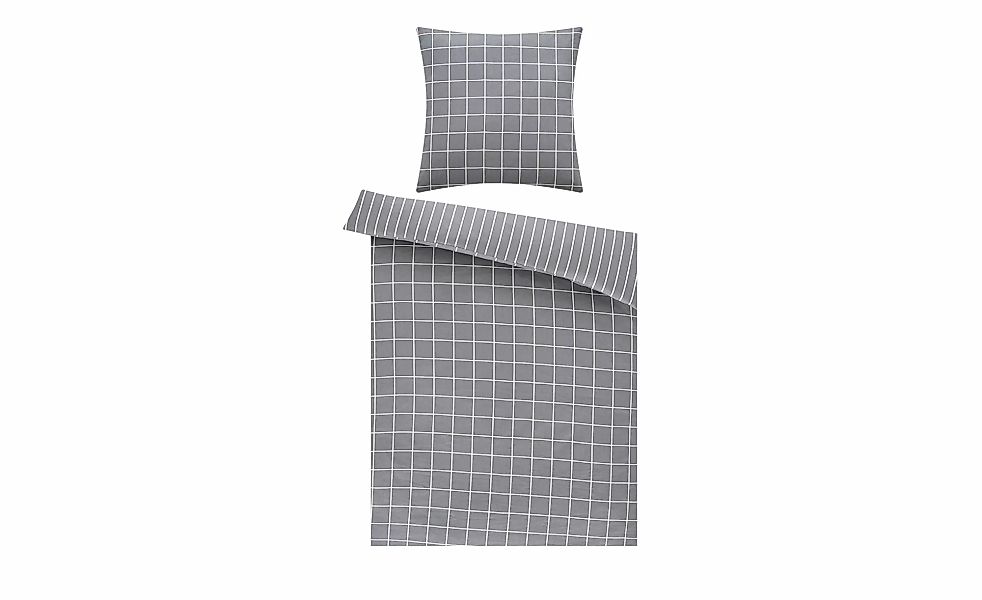 como Satin Wende-Bettwäsche  Karo und Streifen ¦ grau ¦ Maße (cm): B: 135 B günstig online kaufen