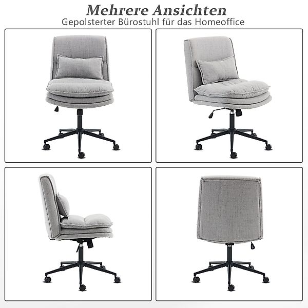 VINGLI Drehstuhl mit Rollen, Bürostuhl ohne günstig online kaufen