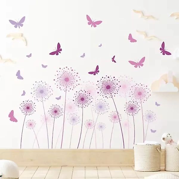 Montegoni Wandsticker Cartoon Pusteblume & Schmetterling günstig online kaufen