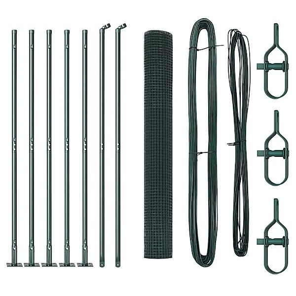 vidaXL Zaunpfosten Grün 10 x 1,2 m 25 x 25 mm Maschen Stahl und PVC 3352407 günstig online kaufen