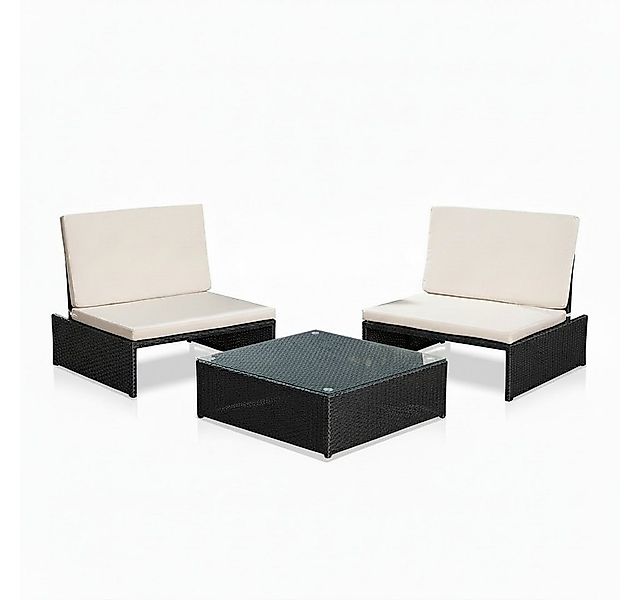 Mucola Balkonset Balkon-Sitzset 3-teilig aus Polyrattan – kompakt für Balko günstig online kaufen