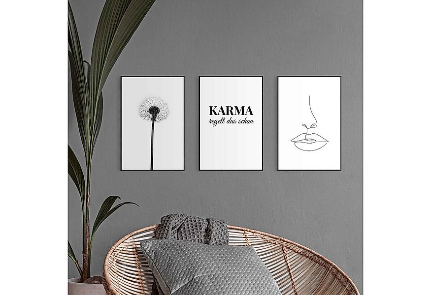 Reinders! Wandbild Wandbilder Set Modern Art Pusteblume - Linienzeichnung - günstig online kaufen