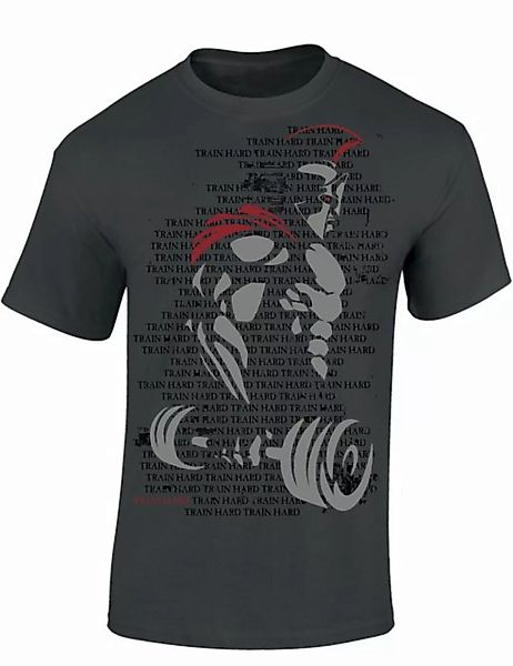 Baddery Print-Shirt Sparta T-Shirt : Train Hard Spartan - Gym Sport Fitness günstig online kaufen