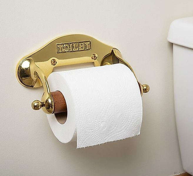 Toilettenpapierhalter Messing Maritim Nostalgie Schiff Holz Antik-Stil günstig online kaufen