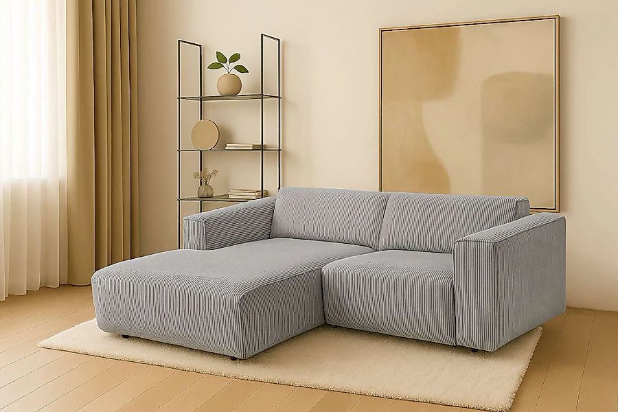 Home affaire Ecksofa "Noord mit Kedernaht, Breite 234 cm, L-Form" Cord, Str günstig online kaufen