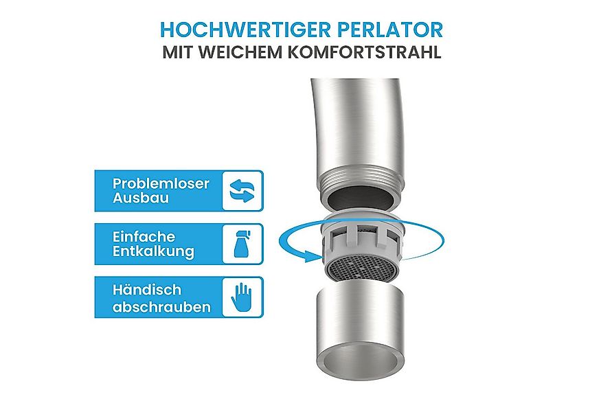 Bächlein Spültischarmatur Küchenarmatur Gleno - Wasserhahn Küche aus Edelst günstig online kaufen