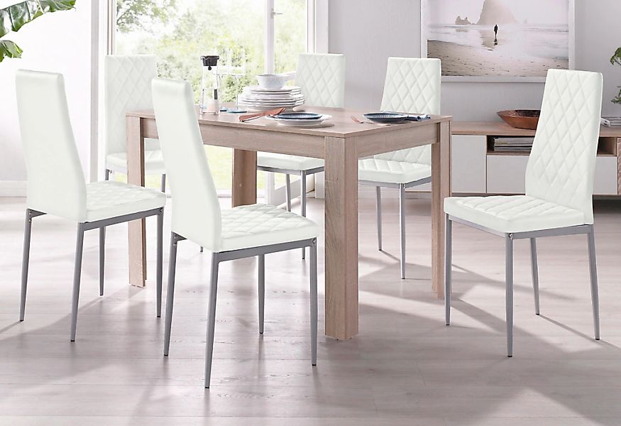 INOSIGN Essgruppe Set, 5 Stk. tlg. mit Tisch in Eichefarben Sägerau, Breite günstig online kaufen