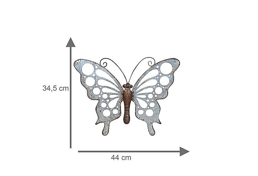HTI-Living Wanddekoobjekt Metall Wanddekoration Schmetterling 44x35 cm (Stü günstig online kaufen