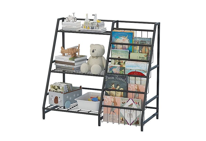 radelldar Kinderregal Bücherregal Kinder Metall mit 5 Fächern und 3 Ablage, günstig online kaufen