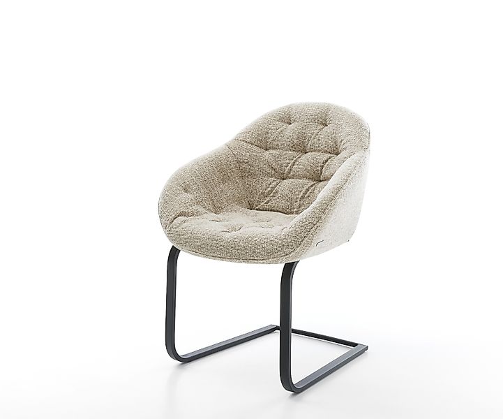 Freischwinger Gaio-Flex Webstoff Soft Beige Freischwinger flach Schwarz günstig online kaufen