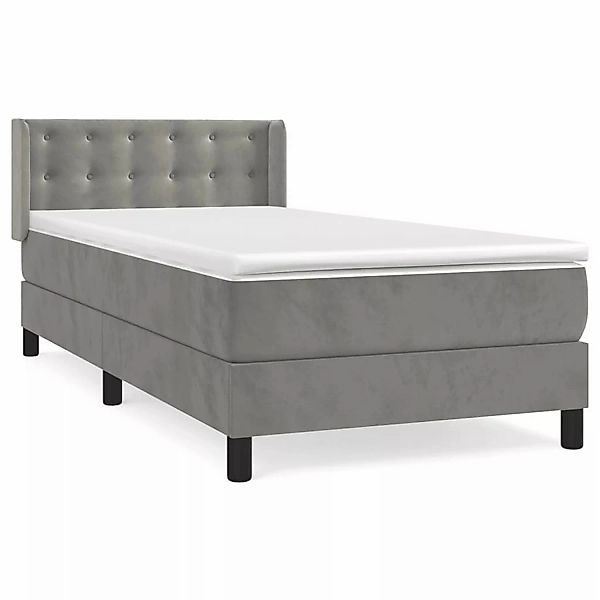 vidaXL Boxspringbett mit Matratze Hellgrau 90x190 cm Samt1537596 günstig online kaufen