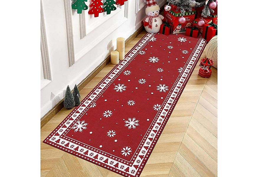 Enyhom Küchenläufer Weihnachtsteppich Läufer 60x180cm rutschfest Hochwertig günstig online kaufen