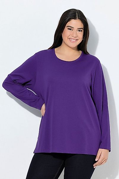 Ulla Popken T-Shirt Shirt Relaxed Rundhalsausschnitt Langarm günstig online kaufen