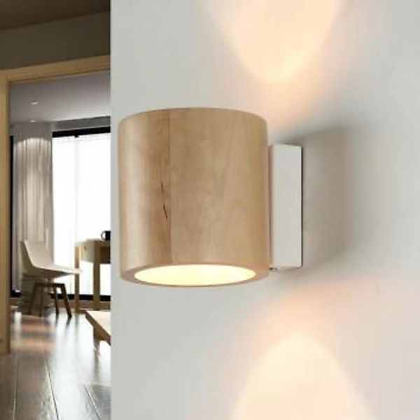 Kleine Wandlampe Holz Up Down G9 wohnlich VALERYA Flur günstig online kaufen