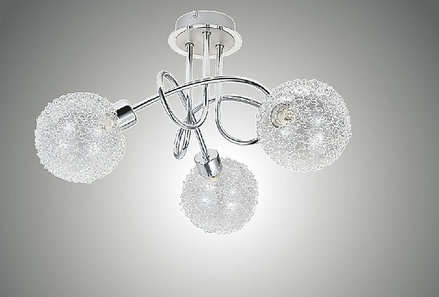 TRANGO LED Deckenleuchte, 3-flammig 1002-38 LED Deckenleuchte Chromoptik Se günstig online kaufen