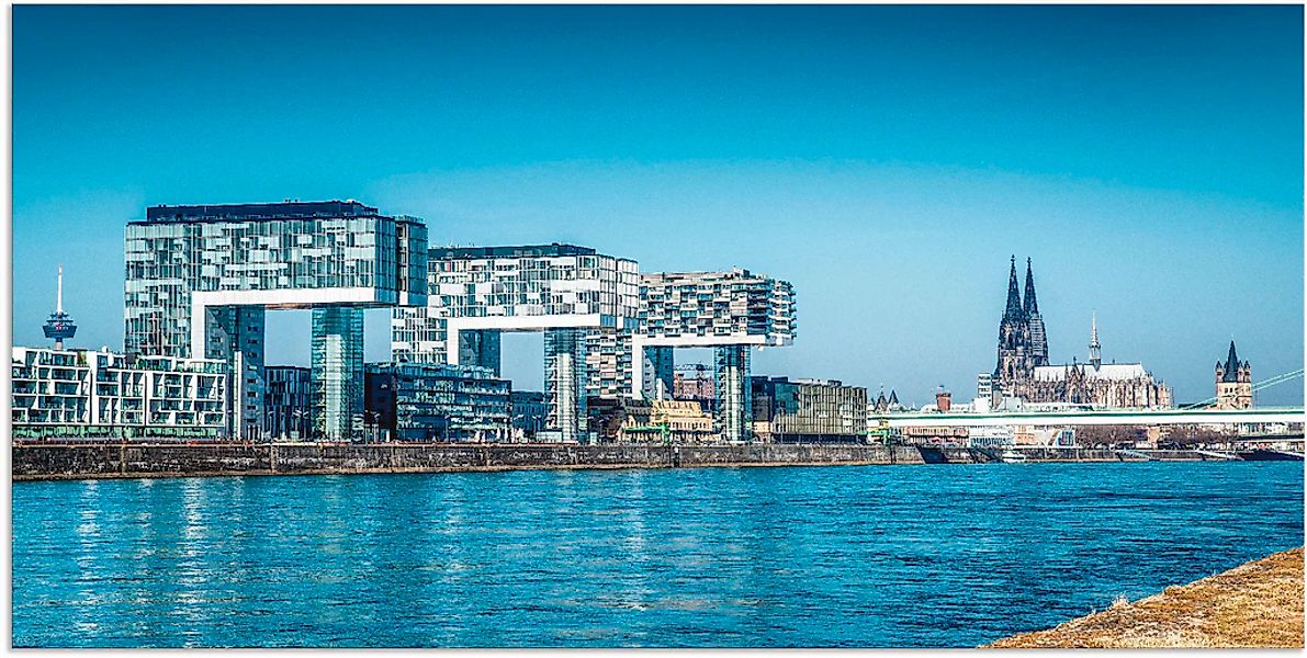 Artland "Köln Kranhäuser und Dom" Gebäude 1 Stk. tlg. als Alubild, Leinwand günstig online kaufen