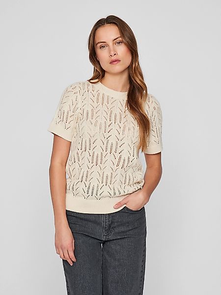 Vila Kurzarmpullover "VICOTTI S/S O-NECK KNIT TOP - NOOS" günstig online kaufen