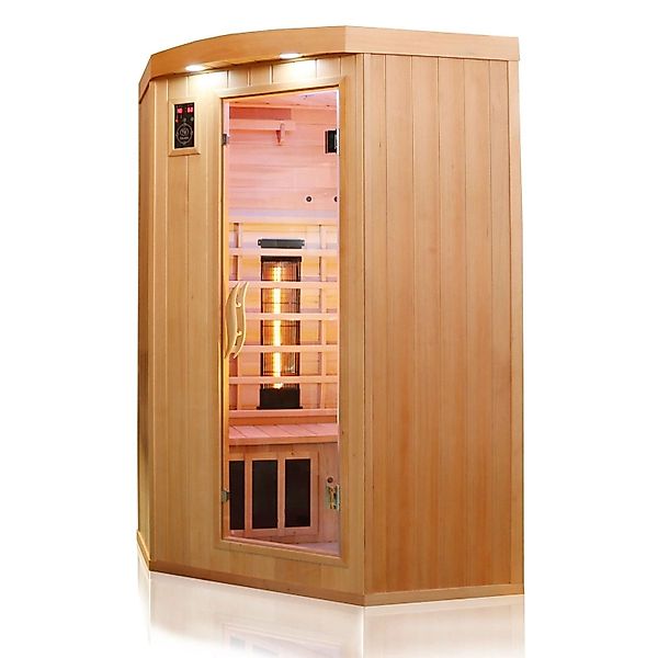 Dewello Infrarotkabine Sauna Lakefield 2 120cm x 120cm 2 Personen Vollspekt günstig online kaufen