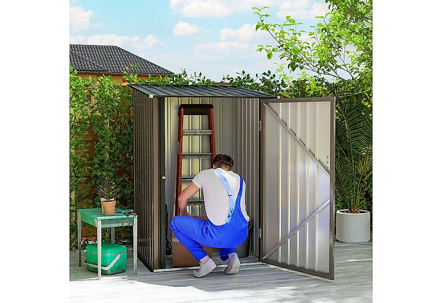Outsunny Gerätehaus Gartenschuppen mit Pultdach, abschließbar, BxT: 100x103 günstig online kaufen