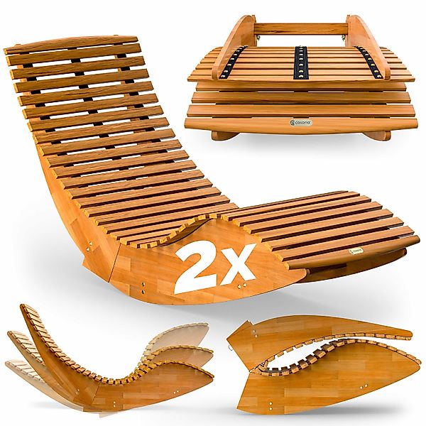 Casaria Gartenliege Braun, 2 St., Klappbar günstig online kaufen