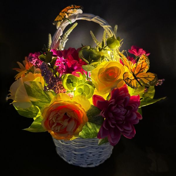 Kunstblumenstrauß - Deko Korb mit künstlichen günstig online kaufen