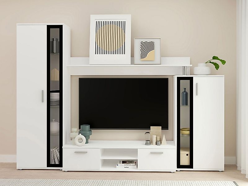 MIRJAN24 Wohnwand Bentley, (4er-Set, TV-Lowboard, Hochvitrine, Wandregal, V günstig online kaufen